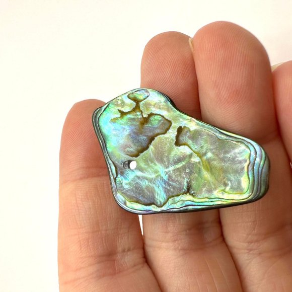 1.5" Abalone Shell Ocean Sea Pendant Holographic Beach - Picture 7 of 8